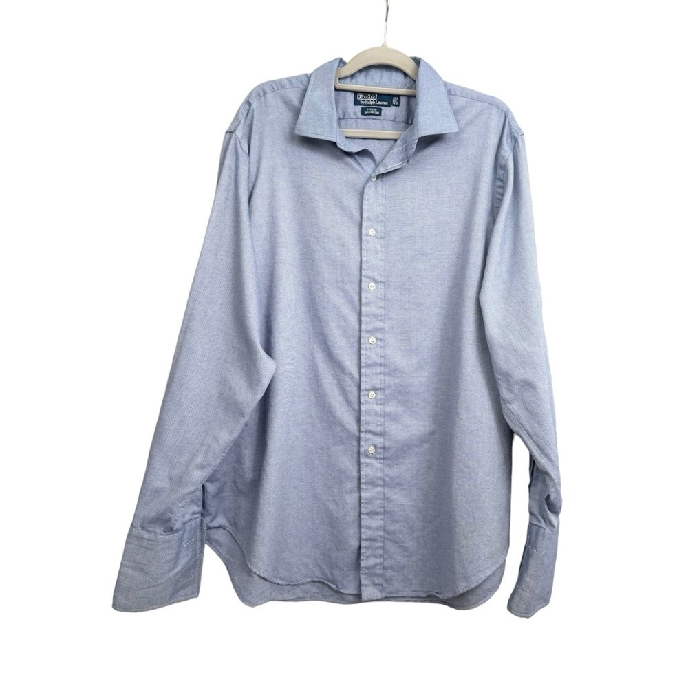 Polo by Ralph Lauren Cotton Dress Shirt Blue size Neck 18 x36 Long sleeve Men’s